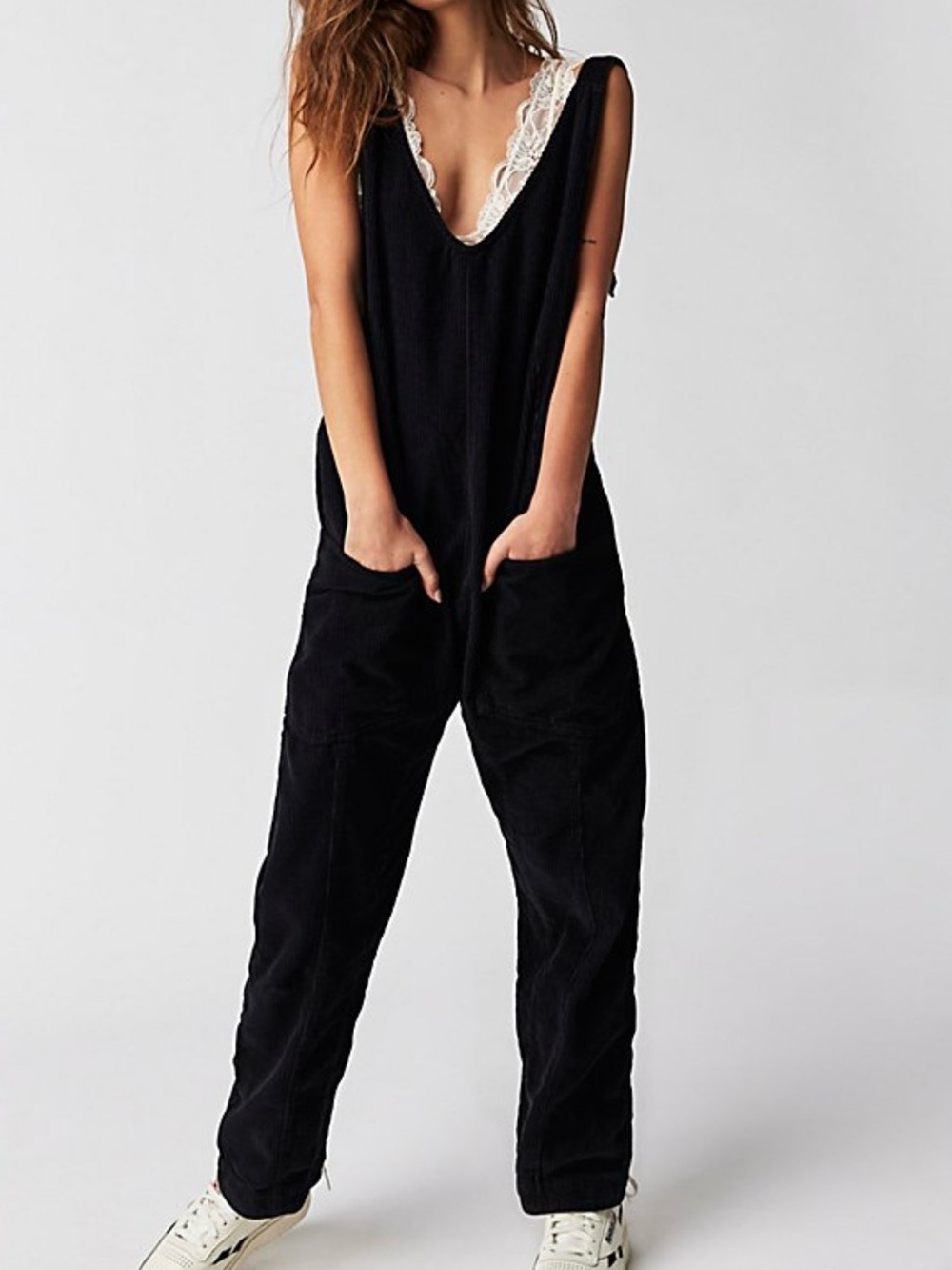 We The Free High Roller black corduroy jumpsuit ❀ - Picture 3 of 4